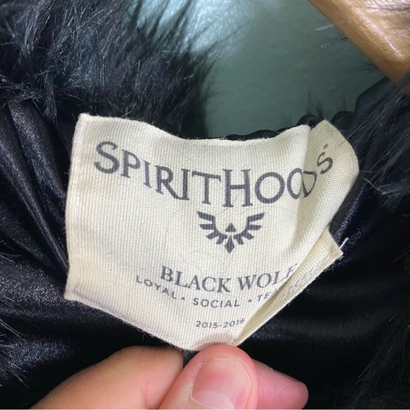 SpiritHoods Faux Fur Black Wolf Coat Jacket Animal Ears XS - Picture 4 of 9